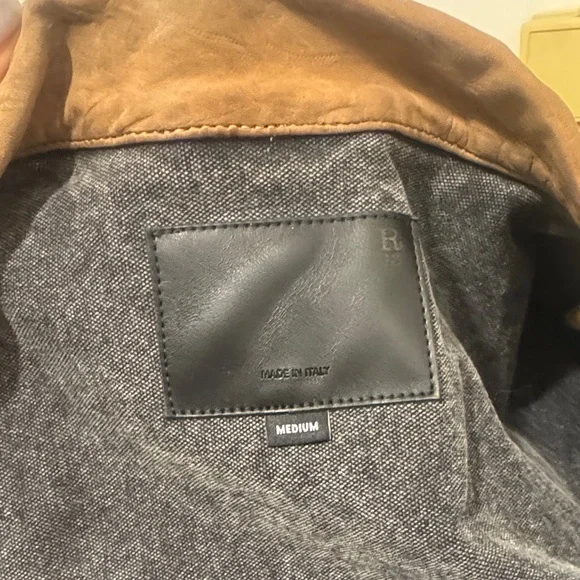 R13 Two-Tone Suede Yoke Denim Jacket - Brown & Gray - Picture 6 of 6